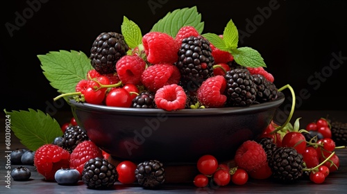 A vibrant bowl of mixed berries