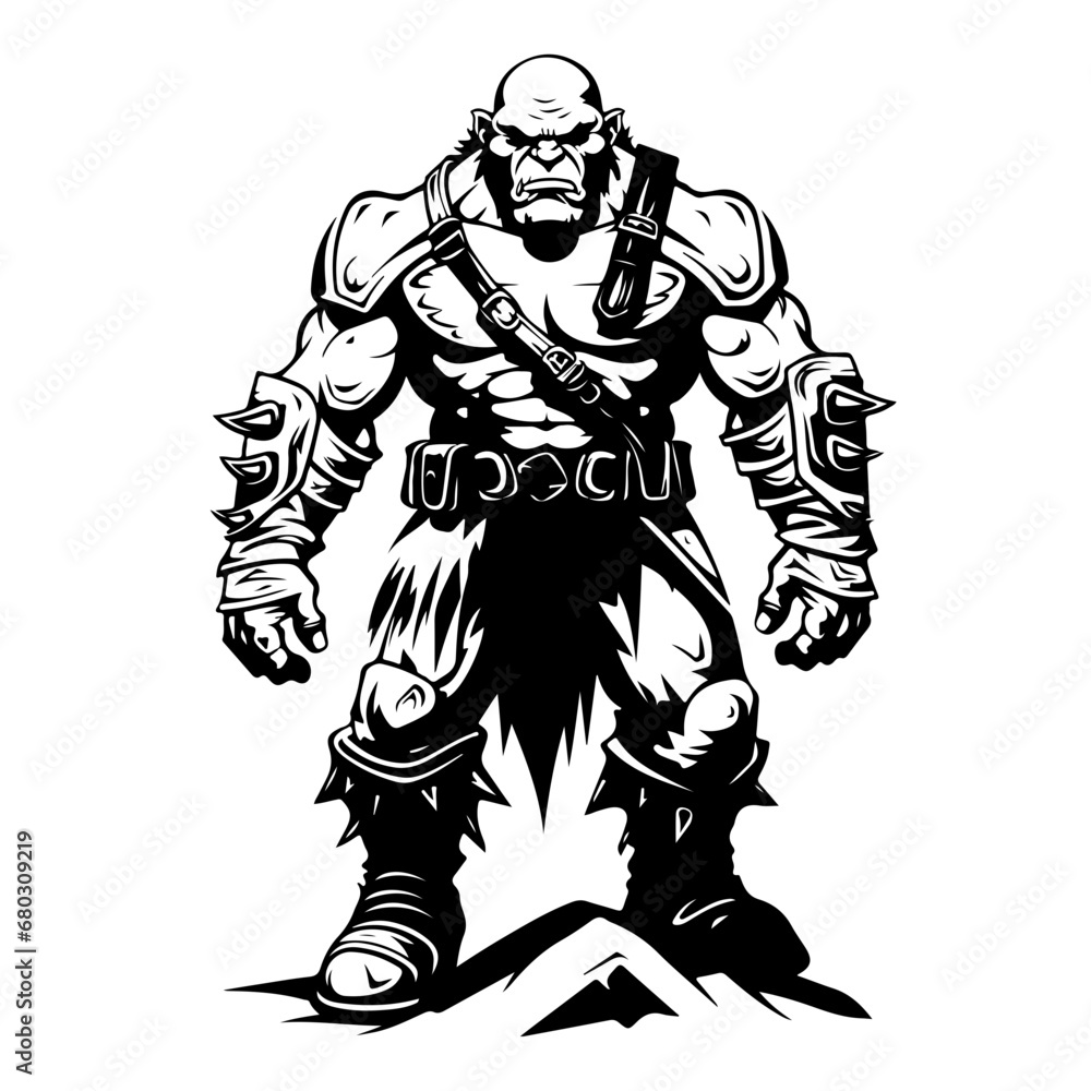 Formidable Orc Warrior Vector Illustration Formidable Orc Warrior Vector Illustration