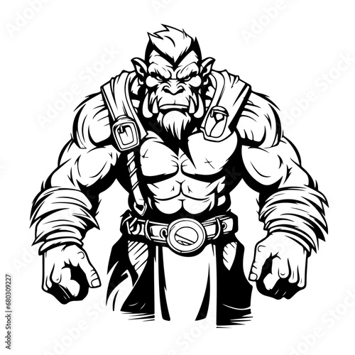 Formidable Orc Warrior Vector Illustration