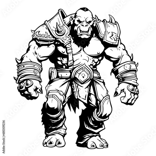 Formidable Orc Warrior Vector Illustration