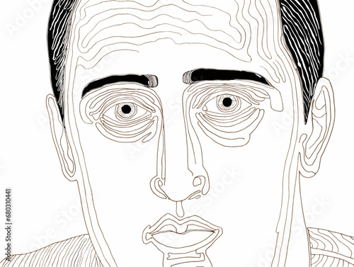 A Drawing Of A Man - portrait of an average man.
