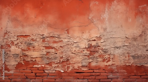 A vibrant red brick wall with rough, exposed mortar