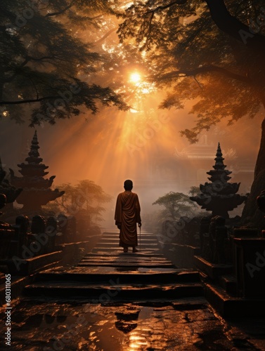 Religion Buddhism. exploring the essence of religion: the path to enlightenment and spiritual awakening in buddhism's timeless wisdom and meditation practices. photo