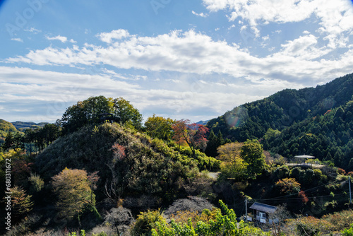 色づき始めた山々