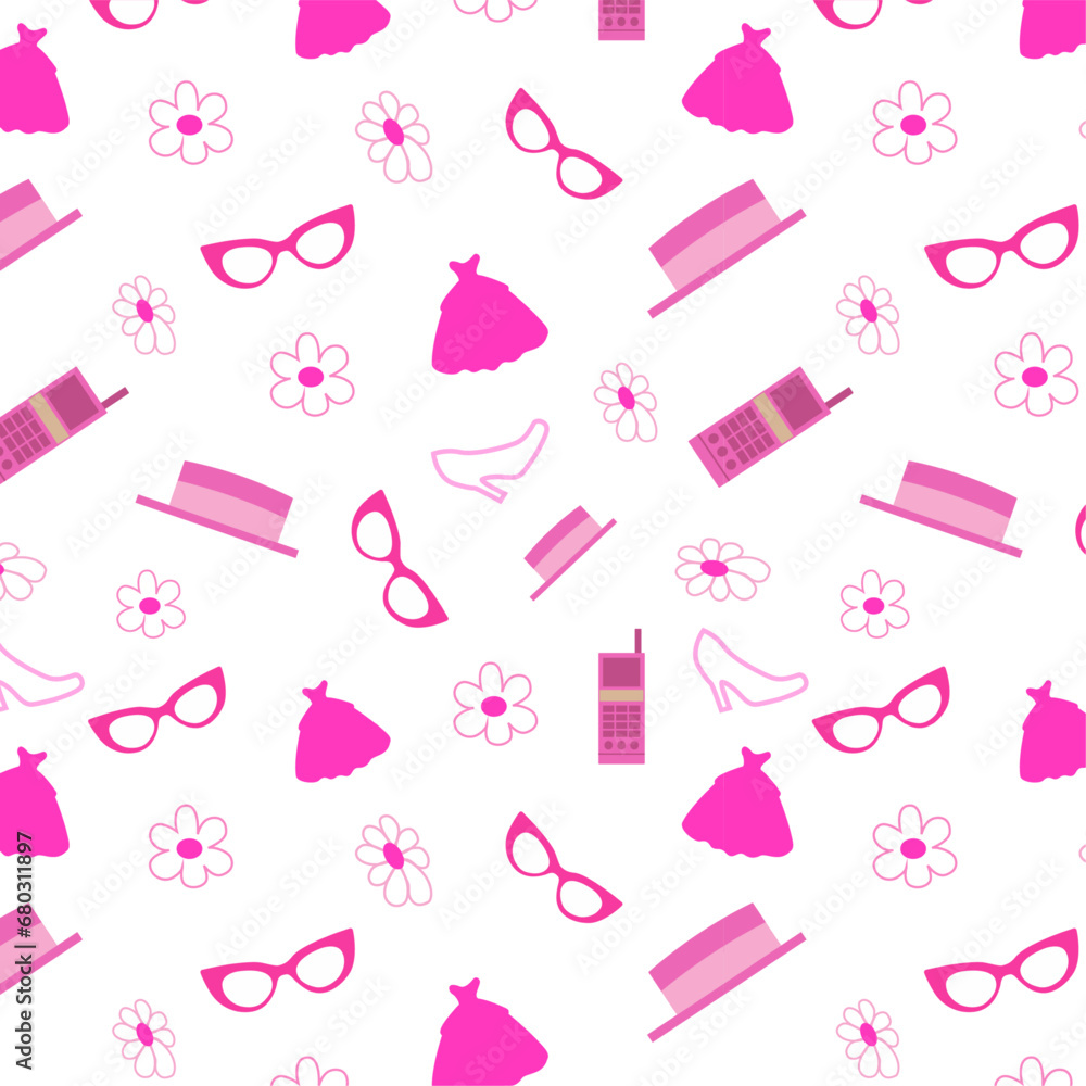 Vector, Princess doll accessory pattern Vector, Princess doll accessory pattern