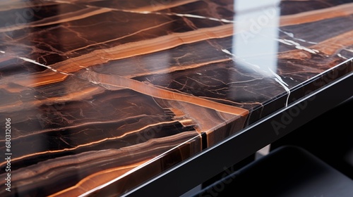 Smooth, polished onyx surface with exquisite veining