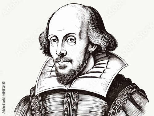 A Drawing Of A Man - William Shakespeare - the famous English writer