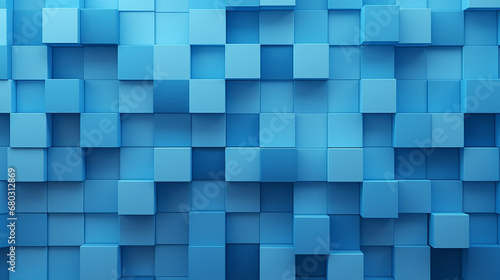 Abstract illustration of blue cubes background. Futuristic background design. photo