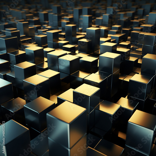 Metallic cubes background