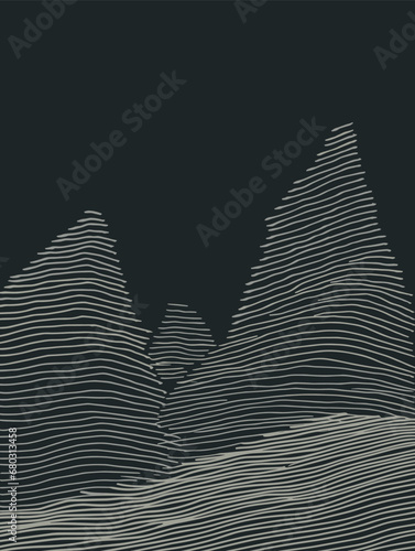 A Mountain Range With Lines On It - Boston Skyline