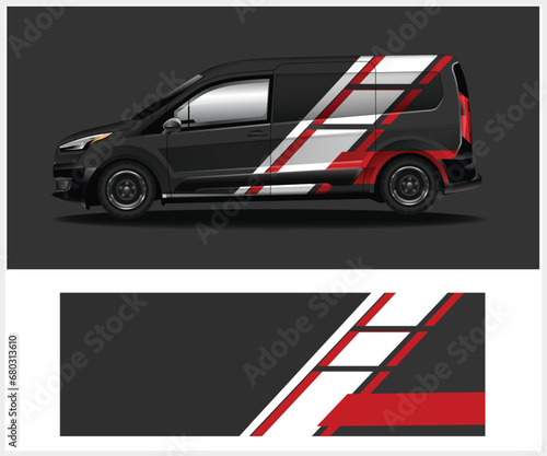 Vehicle wrap design vector Graphic abstract stripe racing background kit designs for wrap race car  rally  and adventures
