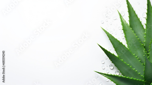 Aloe vera gel splash with aloevera plant isolated on white background.