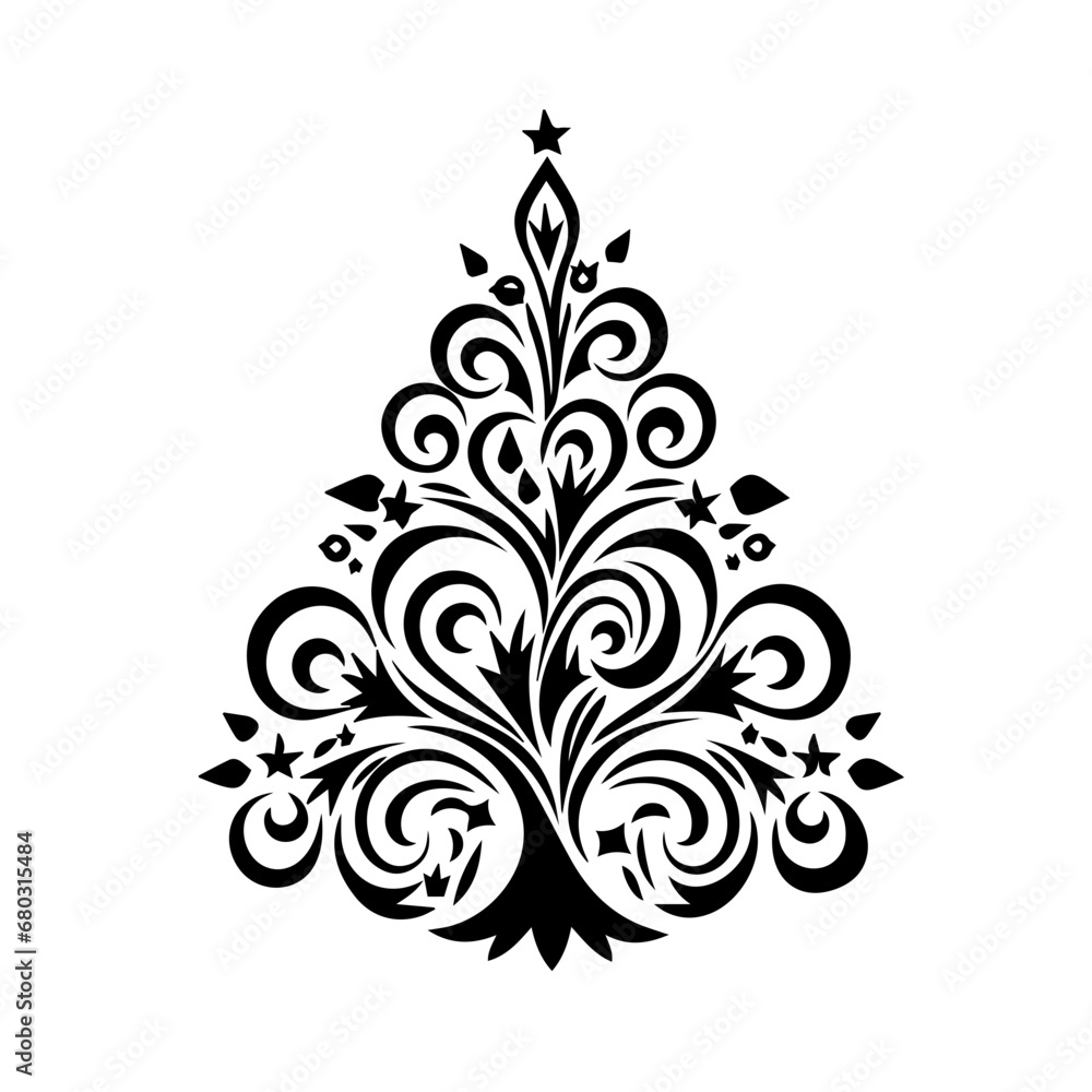 Festive Christmas Tree Vector Illustration