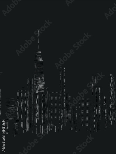 A City Skyline At Night - New York City Skyline