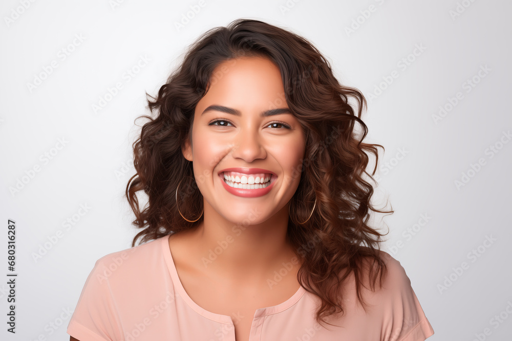 Front portrait of smiling young girl with Latin features and nice smile. Front portrait of smiling young girl with Latin features and nice smile.