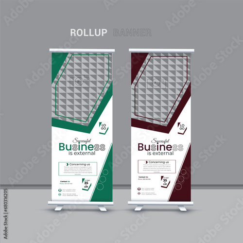 Free vector professional roll up banner template design
