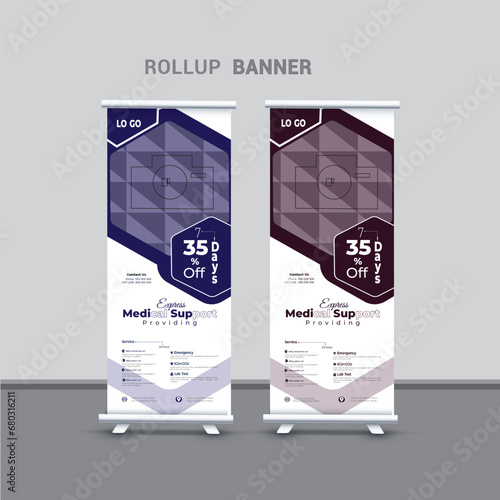Free vector professional roll up banner template design