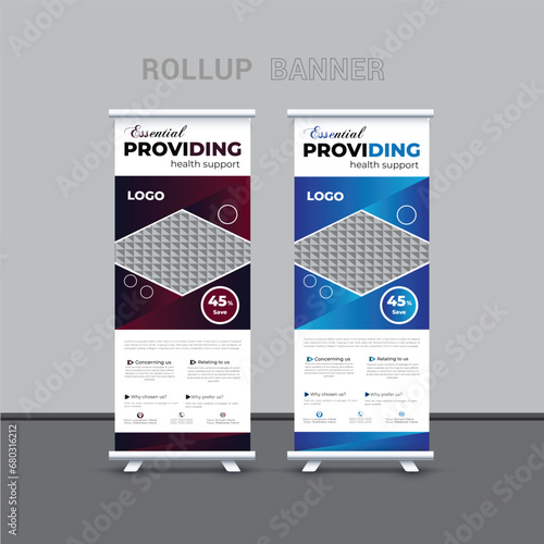 Free vector professional roll up banner template design