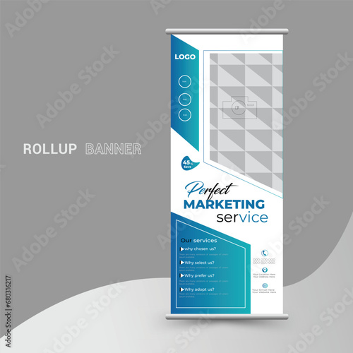 Free vector professional roll up banner template design