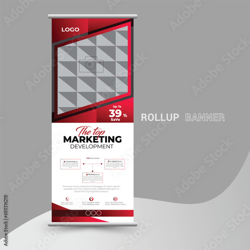 Free vector professional roll up banner template design