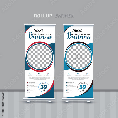 Free vector professional roll up banner template design