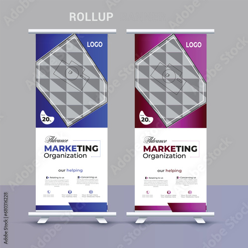 Free vector professional roll up banner template design