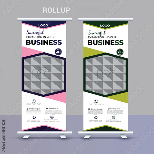 Free vector professional roll up banner template design