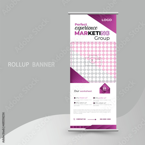 Free vector professional roll up banner template design