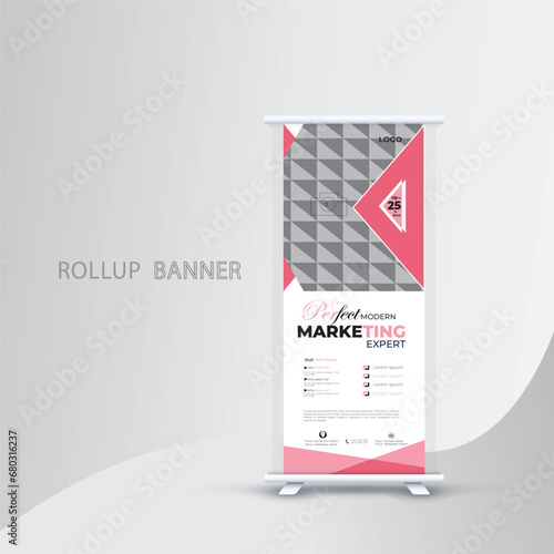 Free vector professional roll up banner template design