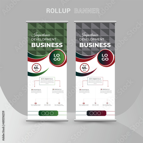 Free vector professional roll up banner template design