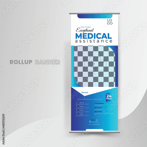 Free vector professional roll up banner template design