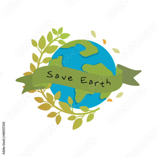 save earth, image of green earth with plants