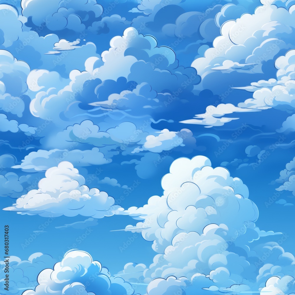 Seamless pattern of various sky textures in high resolution for design and creative projects Seamless pattern of various sky textures in high resolution for design and creative projects