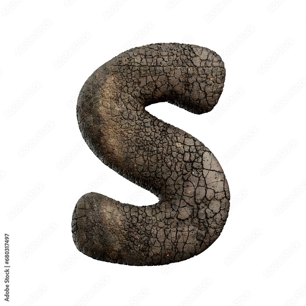 tarmac letter S - Uppercase 3d asphalt font - suitable for road, transport or highway related subjects tarmac letter S - Uppercase 3d asphalt font - suitable for road, transport or highway related subjects