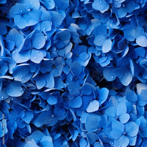 Vibrant and captivating hydrangea flower blooms seen from a mesmerizing top down perspective © Ilja