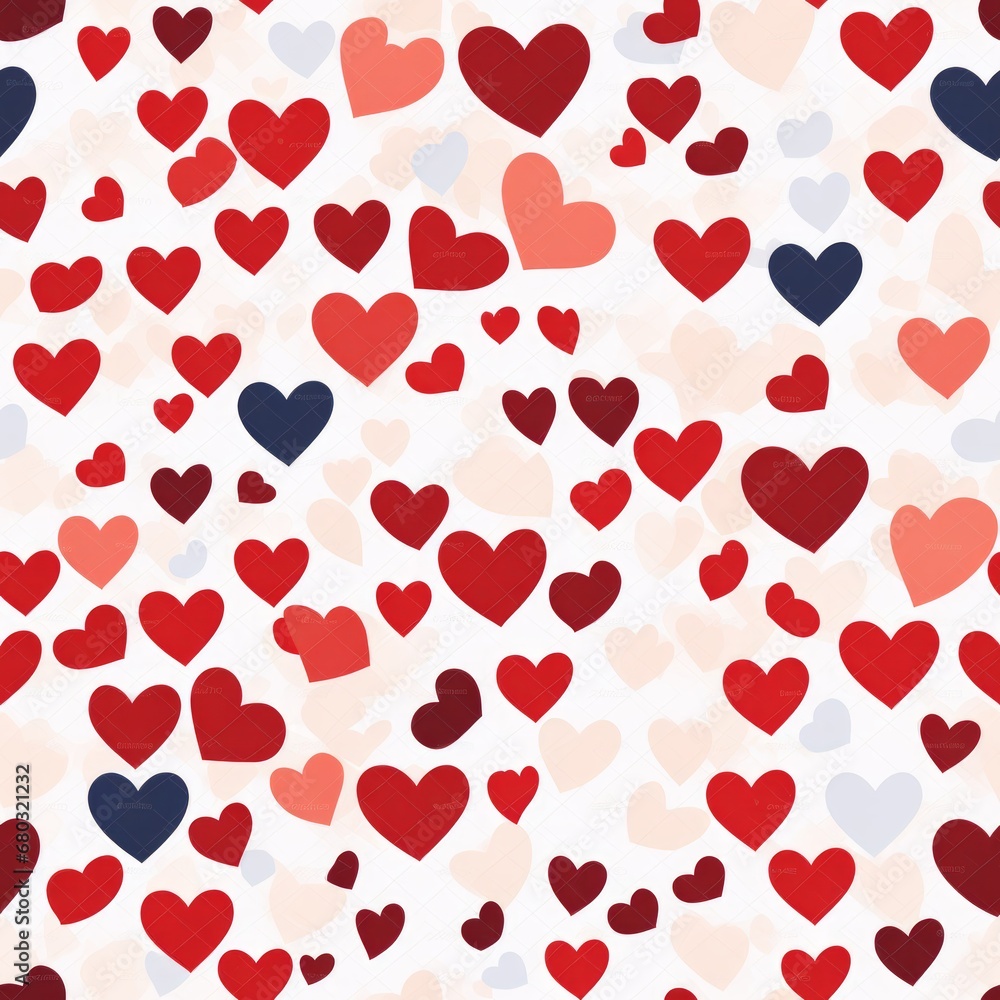 Romantic valentines day love seamless pattern with red and white background   vector illustration