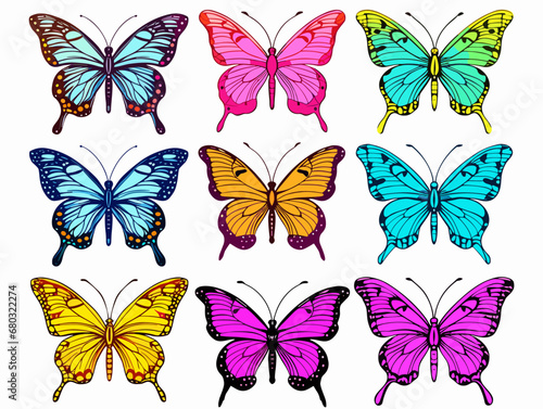 A Collection Of Colorful Butterflies - Colorful butterfly s set © netsign