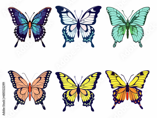 A Group Of Butterflies With Different Colors - Colorful butterfly s set