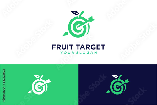 fruit logo design with target