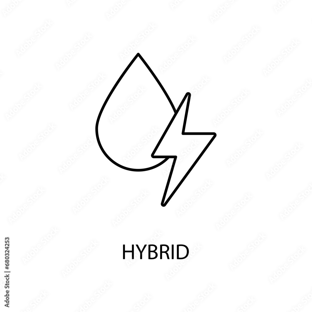 Hybrid car energ concept line icon. Simple element illustration.Hybrid car energ concept outline symbol design. Hybrid car energ concept line icon. Simple element illustration.Hybrid car energ concept outline symbol design.