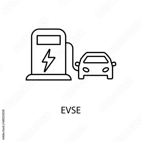 Electric vehicle concept line icon. Simple element illustration.Electric vehicle concept outline symbol design.