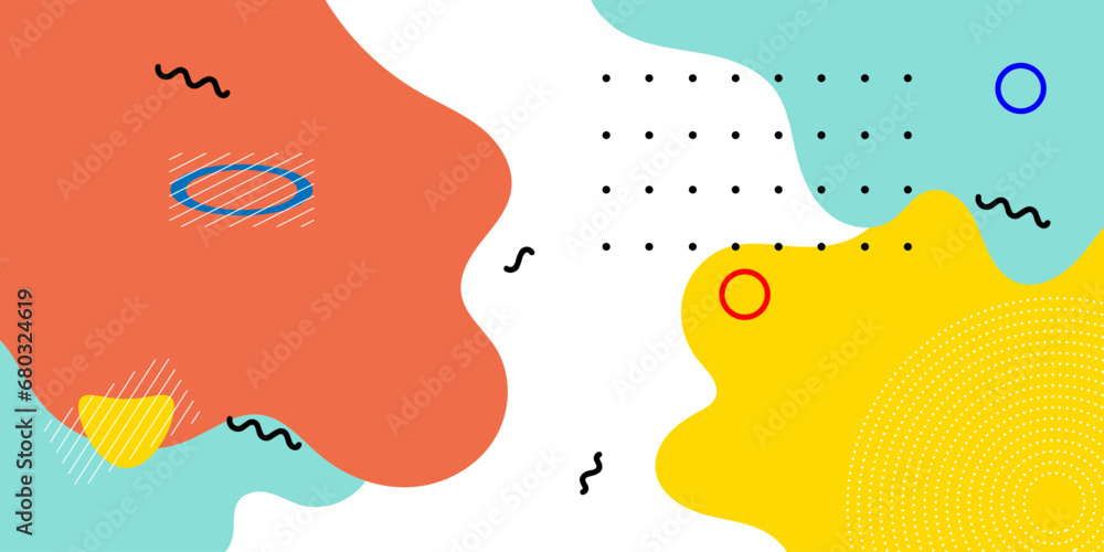 Fototapeta premium Abstract pop art background with wave pattern, dotted. Vector pattern. Color wave template and presentation design