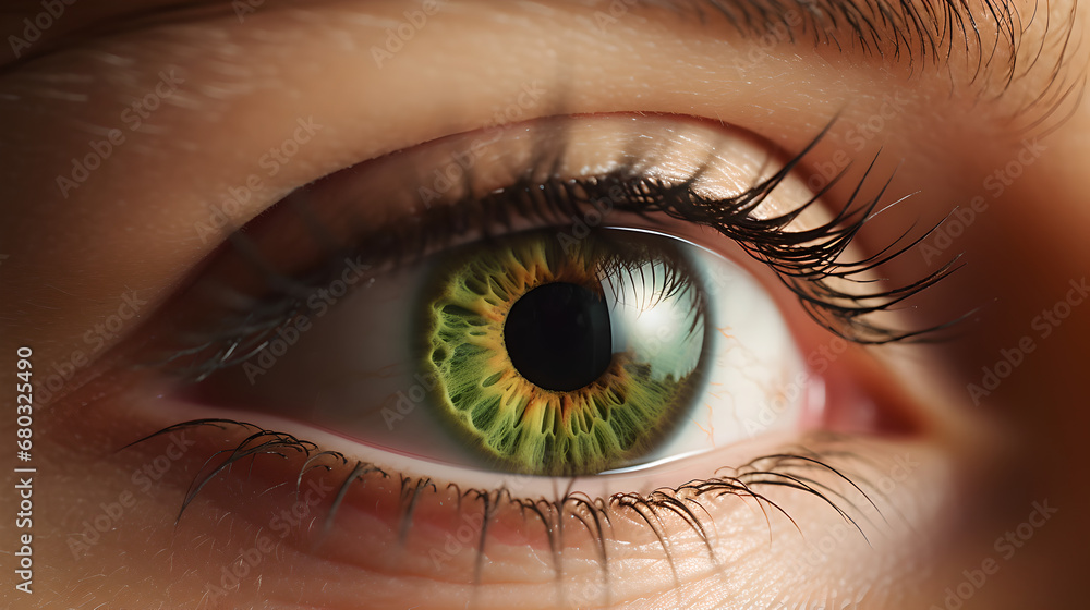 close up of a female eye - created with generative AI close up of a female eye - created with generative AI