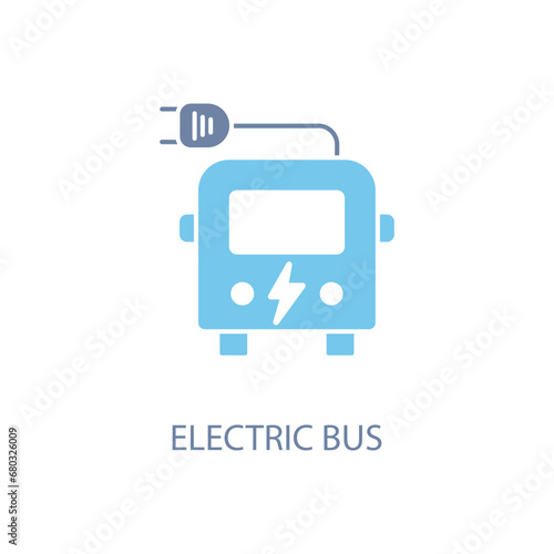 Electric bus concept line icon. Simple element illustration.Electric bus concept outline symbol design.
