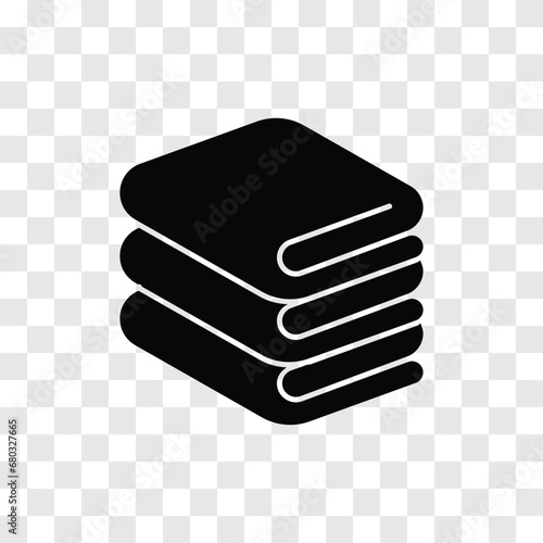 Stack of folded bath towels or napkins vector icon for apps and websites