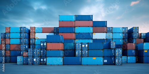 cargo containers in port,EU's Bold Steps Towards a Stronger Single Market,212 Pile Ship Containers Stock Photos - Free &Market Momentum: Cargo Containers Aligned with the EU's Strategic Initiatives, photo