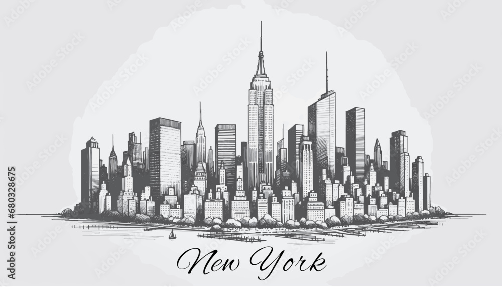 New York Skyline Illustration Vektor