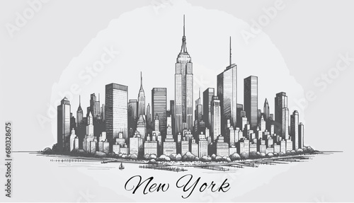 New York Skyline Illustration Vektor photo