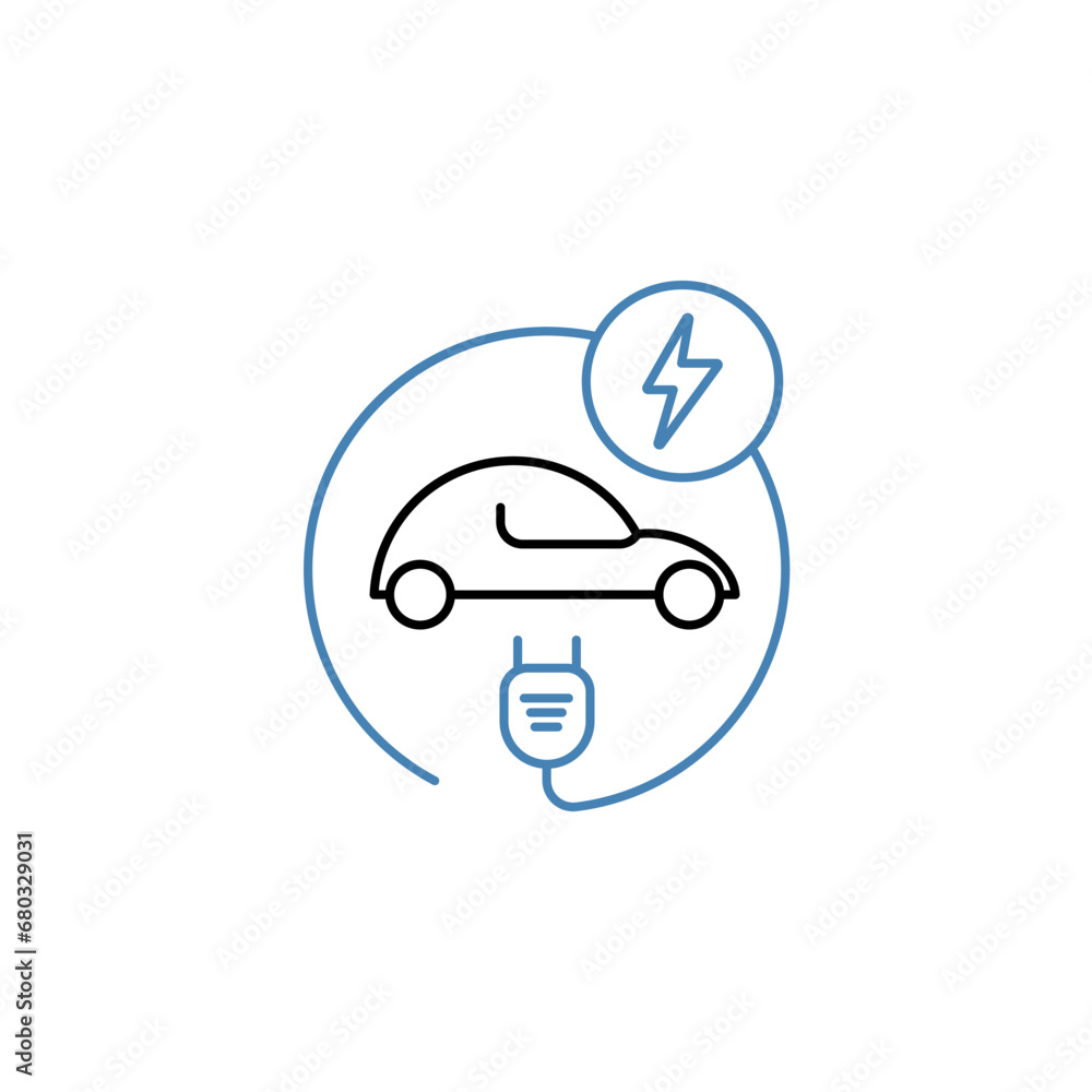 E car concept line icon. Simple element illustration.E car concept outline symbol design. E car concept line icon. Simple element illustration.E car concept outline symbol design.