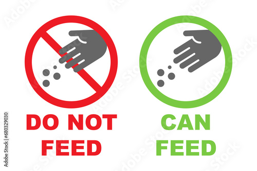 can feed and no feed. sign and symbol. vector stock